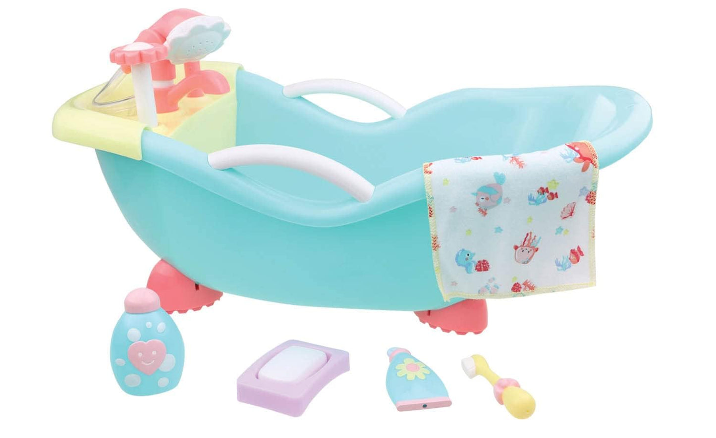 Jc Toys - For Keeps Playtime! | Baby Doll Real Working Bath Set | Fits Dolls Up To 16' | Shower And Faucet Really Work | Play Accessories | Ages 2+, Pink