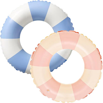 Audaisyly Children Swimming Ring, Inflatable Pool Floats Swim Tube Raft Toy With Stripe Mermaid Decorations Summer Water Fun Lou