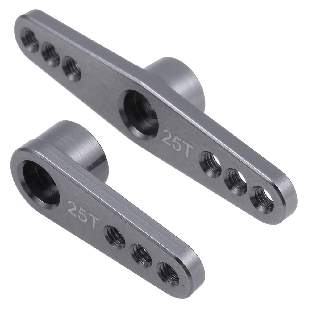 2-Pack Metal 25T Servo Horn Steering Arms M3 Thread for Futaba Savox Power HD HSP MG995 MG996 Servo Motor