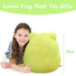 Elainren Chubby Anime Frog Plush Toy Furry Frog Stuffed Animals Kawaii Green Froggie Plushie Dolls Gifts/13.8''