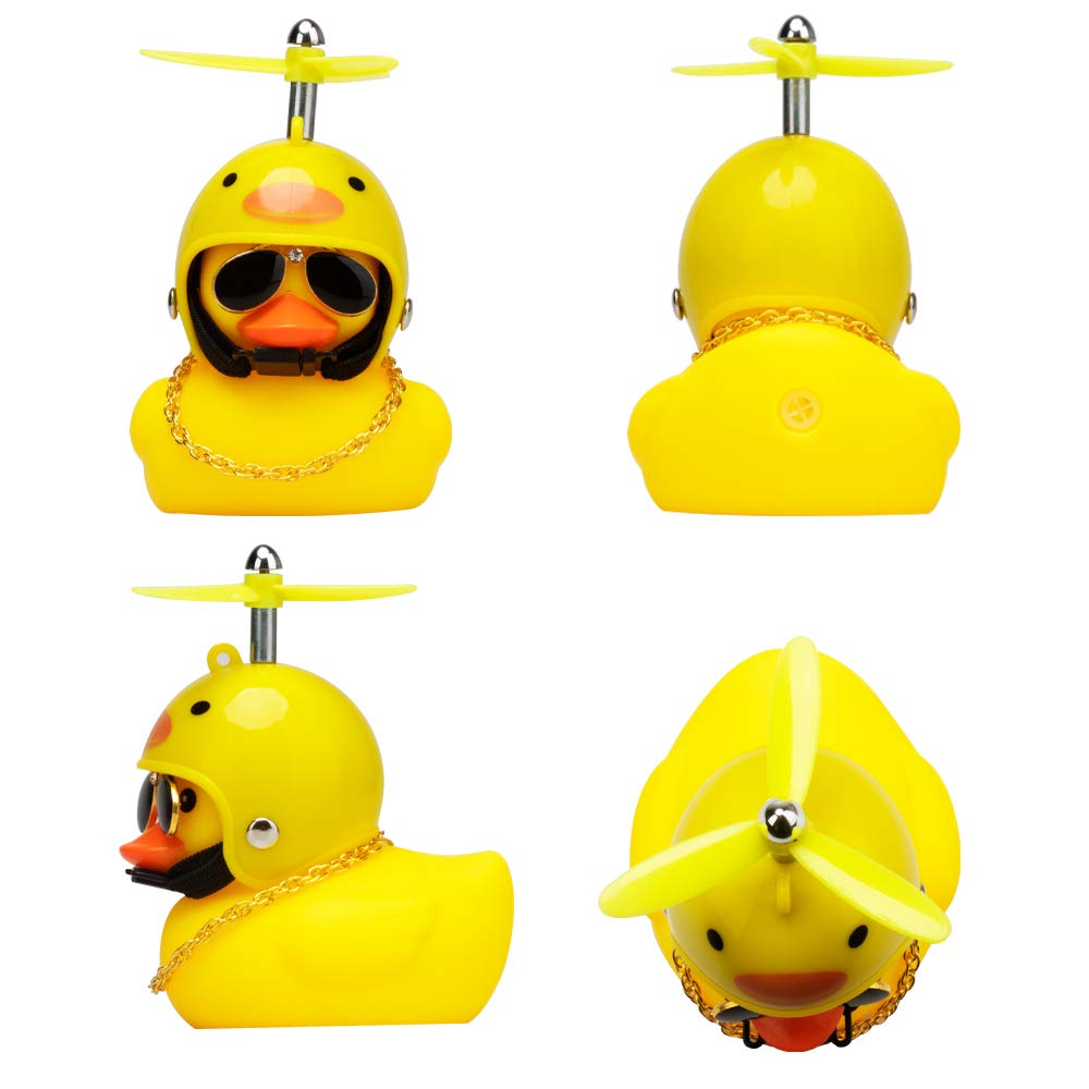 Wonuu Rubber Duck Car Decorations Cute Yellow Duck Car Dashboard Ornaments With Propeller (W-Chicken)