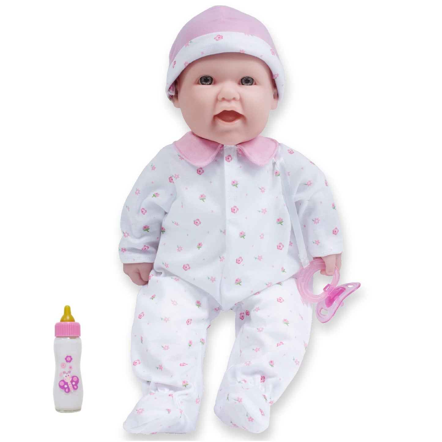 JC Toys - La Baby | Caucasian 16-inch Medium Soft Body Baby Doll | Washable | Removable Pink Outfit w/Hat and Pacifier | for Chi