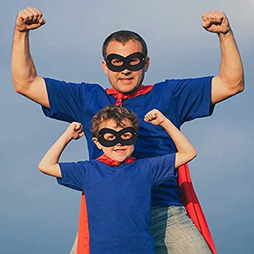 LOVINSHOW 2pcs Black Superhero Felt Eye Masks Halloween Dress Up Masks Cosplay Half Masks with Elastic Rope (2)