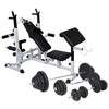 vidaXL Adjustable Weight Bench with Weight Rack, Barbell and Dumbbell Set, Total Body Workout Equipment with 264.6 lb Weights fo