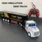 Rc Semi Truck Toy For Kids - 1:32 Remote Control Carrier Van Transport Car, 17.3'' Freight Container Truck With 2 Batteries, Sem