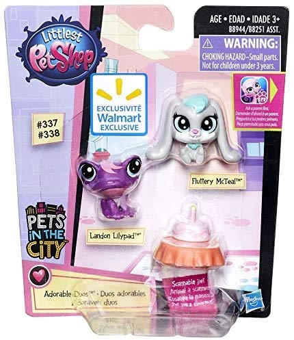 Littlest Pet Shop Pets In The City Adorable Duos Landon Lilypad & Fluttery Mcteal Exclusive Mini Figure 2-Pack
