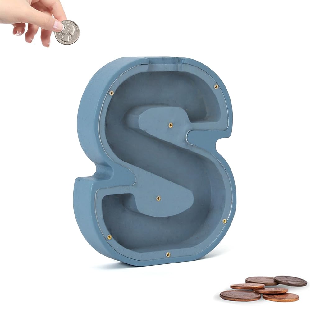 Personalized Wooden Coin Bank, Creative English Alphabet Storage Tank, Kids' Birthday &