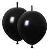 Adido Eva Link Balloons Black 12 Inch Quick Latex Link Balloon 80 Pcs For Birthday, Halloween, Christmas, Party Festival Decorat