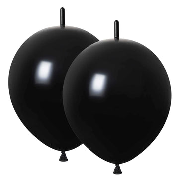 Adido Eva Link Balloons Black 12 Inch Quick Latex Link Balloon 80 Pcs For Birthday, Halloween, Christmas, Party Festival Decorat
