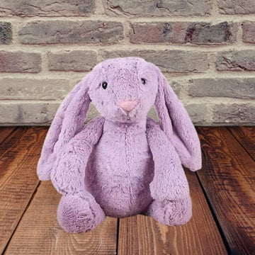 Personalized Stuffed Easter Bunny Rabbit - Basket Stuffers - Embroidered with Name for Kids (Purple)