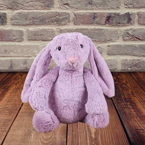 Personalized Stuffed Easter Bunny Rabbit - Basket Stuffers - Embroidered with Name for Kids (Purple)