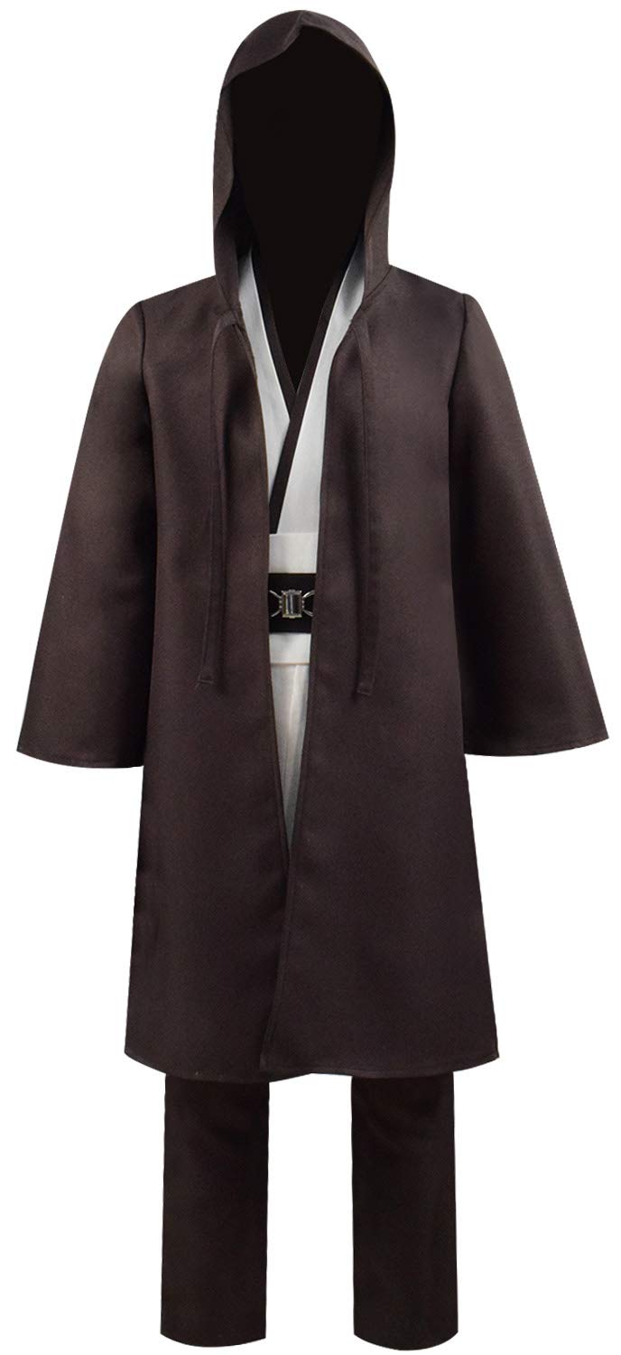 Rongxu Kids Tunic Costume Hooded Robe Outfits Full Set Halloween Cosplay Costume (White Full Set, Medium)