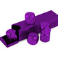 DS.DISTINCTIVE STYLE Aluminum Alloy Dice 5 Pieces 16mm Portable Metal Dices with Case 6 Sided Dice for Party Game (Purple Rectan