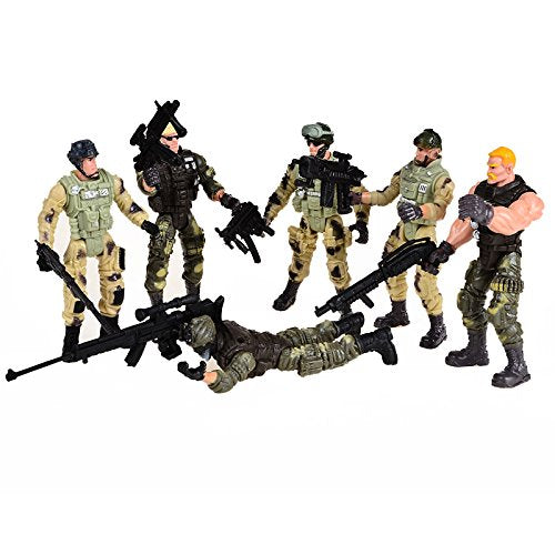 PowerTRC US Army Men SWAT Team Soilders Military Toys Action Figures with  Gear Accessories  Army Toys Play Set for Kids Boys (24 Pcs  4 in)