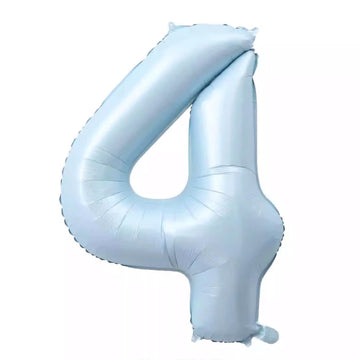 40-Inch Light Blue Number 4 Balloons With Crown, 4Th Birthday Decorations For Boys Girls, Children'S Birthday Party Supplies. (L