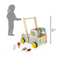 Janod Wooden Pull-Along Ice Cream Cart with 4 Ice Creams, Silent Wheels, Anti-Tip System, FSC-Certified, Multicoloured, Model J08049