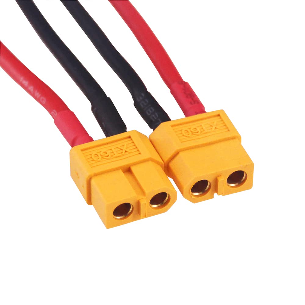 OliYin 2pcs Female XT60 to 4.0 Banana Plug RC Battery Charge Cable 14awg Silicone Wire 30cm 11.8inch (Pack of 2)