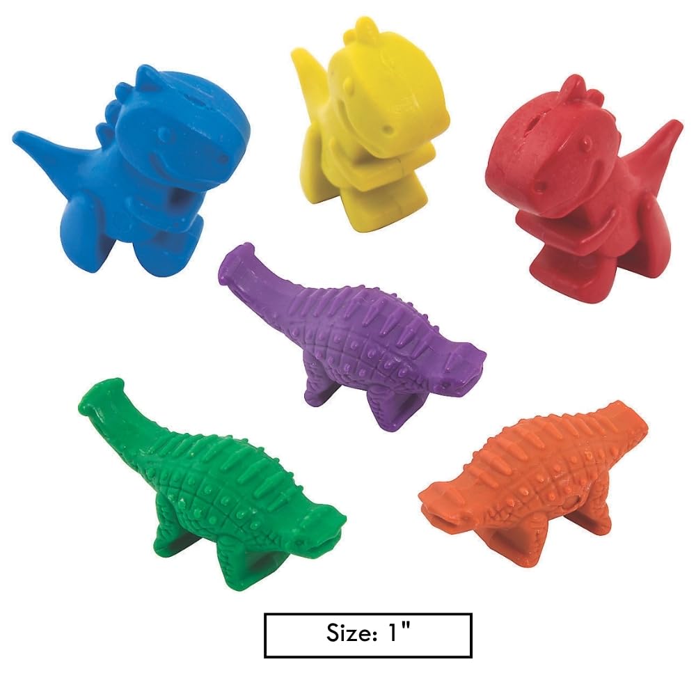 Fun Express Shaped Dinosaur Crayons - 24 Pieces - Educational And Learning Activities For Kids