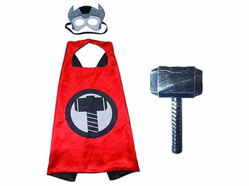 MODERNAZ Thor cape for kids with hammer party, fancy dress dompetitions, stage shows, kids role play fancy dress (46 years)
