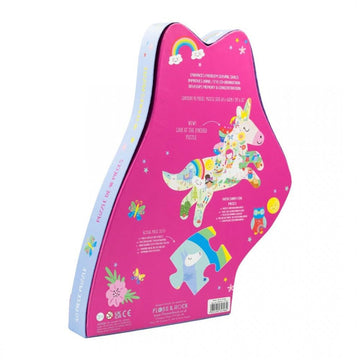 Floss & Rock Rainbow Unicor Unicorn Shaped Jigsaw Puzzle with Shaped Box, 40 Piece, 24 Inch