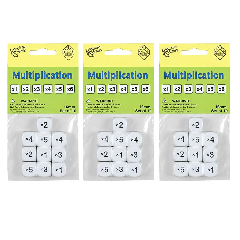 (3 PK) MULTIPLICATION DICE SET OF