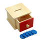 Elite Montessori Coin Box - Blue Wood, 5.8x5.8x4.25 inches, Thicker Coins, Model LYSB007IS36UI-TOYS