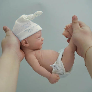 Mire & Mire Reborn Baby Dolls 12'''' Boy Micro Preemie Full Body Silicone Baby Doll Realistic Open Eyes Baby Doll (Blue), Pink