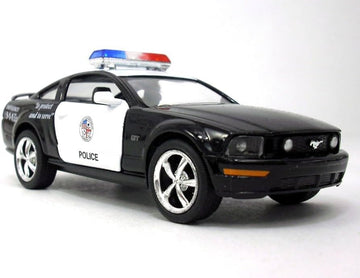 KiNSMART 2006 Ford Mustang GT Police Edition 5inch 1:38 Scale Die Cast Metal Toy Police Car with Pullback Action