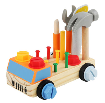 Oujila Wooden Tools Car Set Toy Hammer For Toddlers 2 3 4 5,Stem Montessori Early Educational Construction Toys For Kids, Gift F