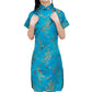 Girls Chinese Qipao Dress Dragon Pattern Short Sleeve Cheongsam Costume for Birthday Party Wedding (US, Age, 6 Years, 7 Years, B