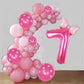 Kwuz 40 Inch Pink Number 7 Balloon with Mini Bow Balloon for Girls 7th Birthday Decorations, Pink Girl Mouse Princess Western Co