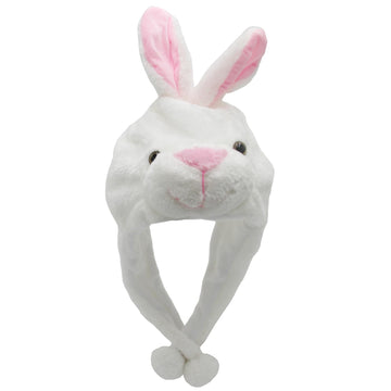 GADMEXILY Plush Bunny Animal Hat for Halloween Christmas, Cozy Funny Rabbit Hats Novelty Party Cap for Kids Girls Boys - One Siz