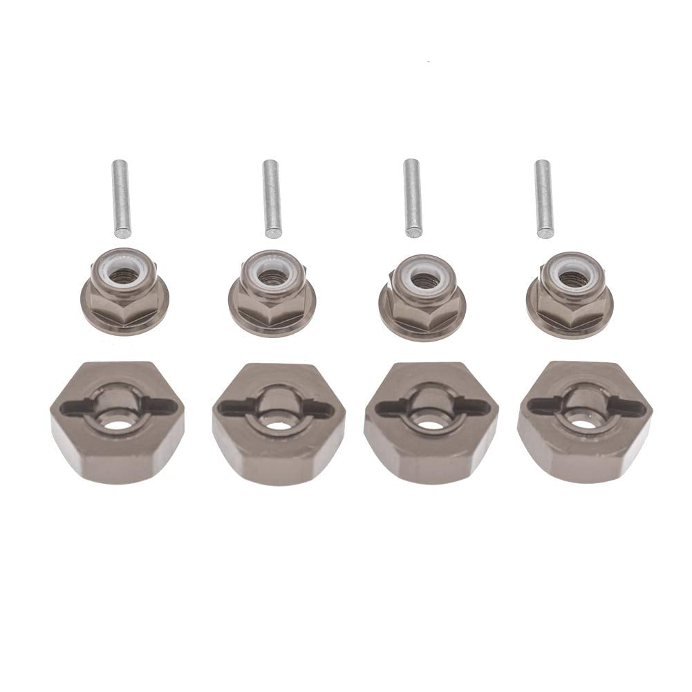 GTHELE 12mm Aluminum Wheel Hex Drive Hub Adaptor (4P) & M4 Locknut (4P) RC Model Car Parts