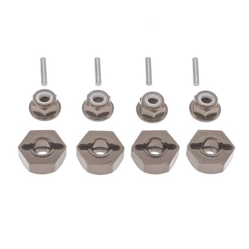 GTHELE 12mm Aluminum Wheel Hex Drive Hub Adaptor (4P) & M4 Locknut (4P) RC Model Car Parts