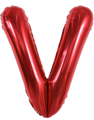 Toniful 40 Inch Large Bright Red Letter Balloons A-Z, Giant Jumbo Helium Foil Mylar Big Letter V Balloons For Birthday Party Ann
