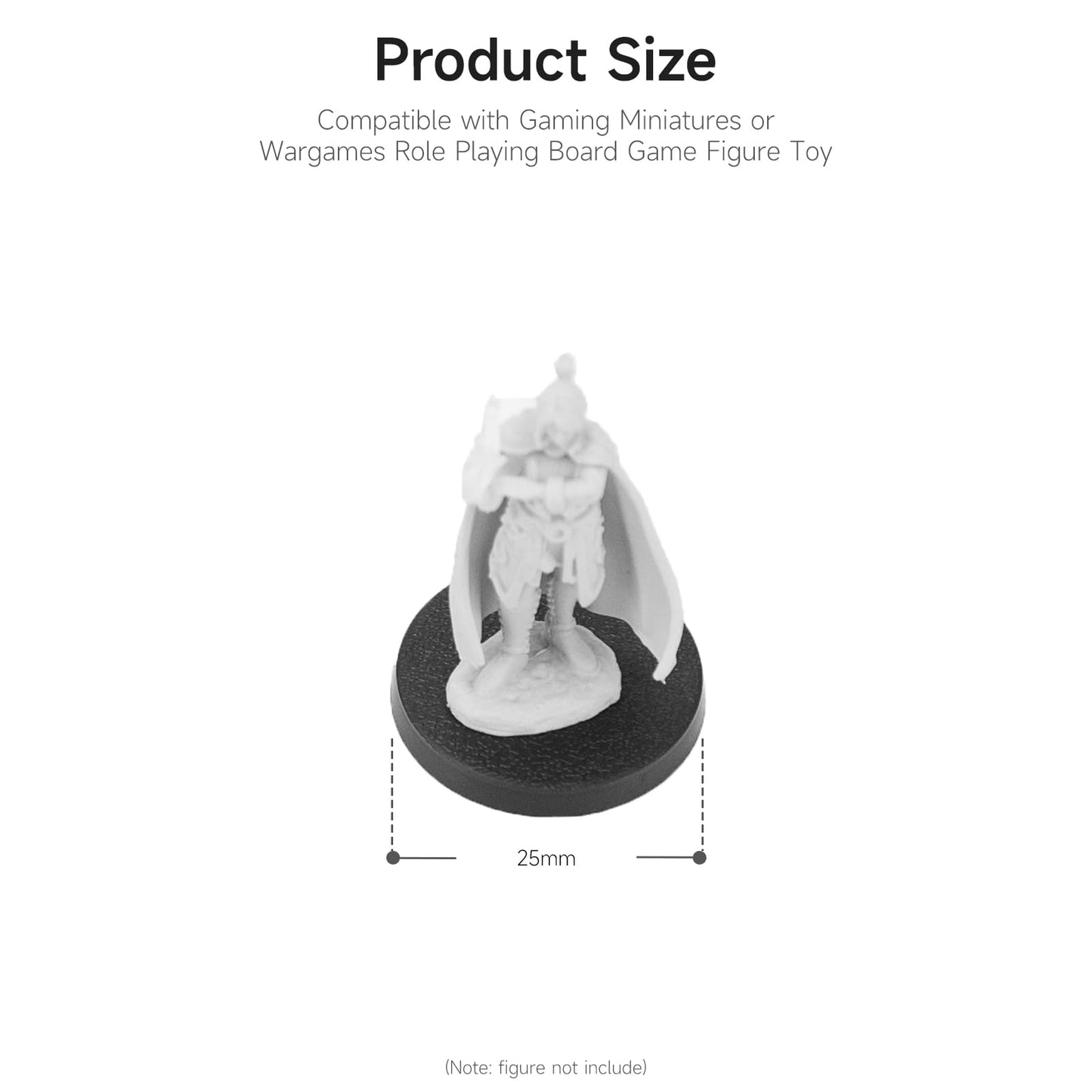 DisplayMore 100Pcs Round Plastic Model Bases 25mm for Gaming Miniatures or Wargames Role Playing Board Game Figure Toy (100PCS-2