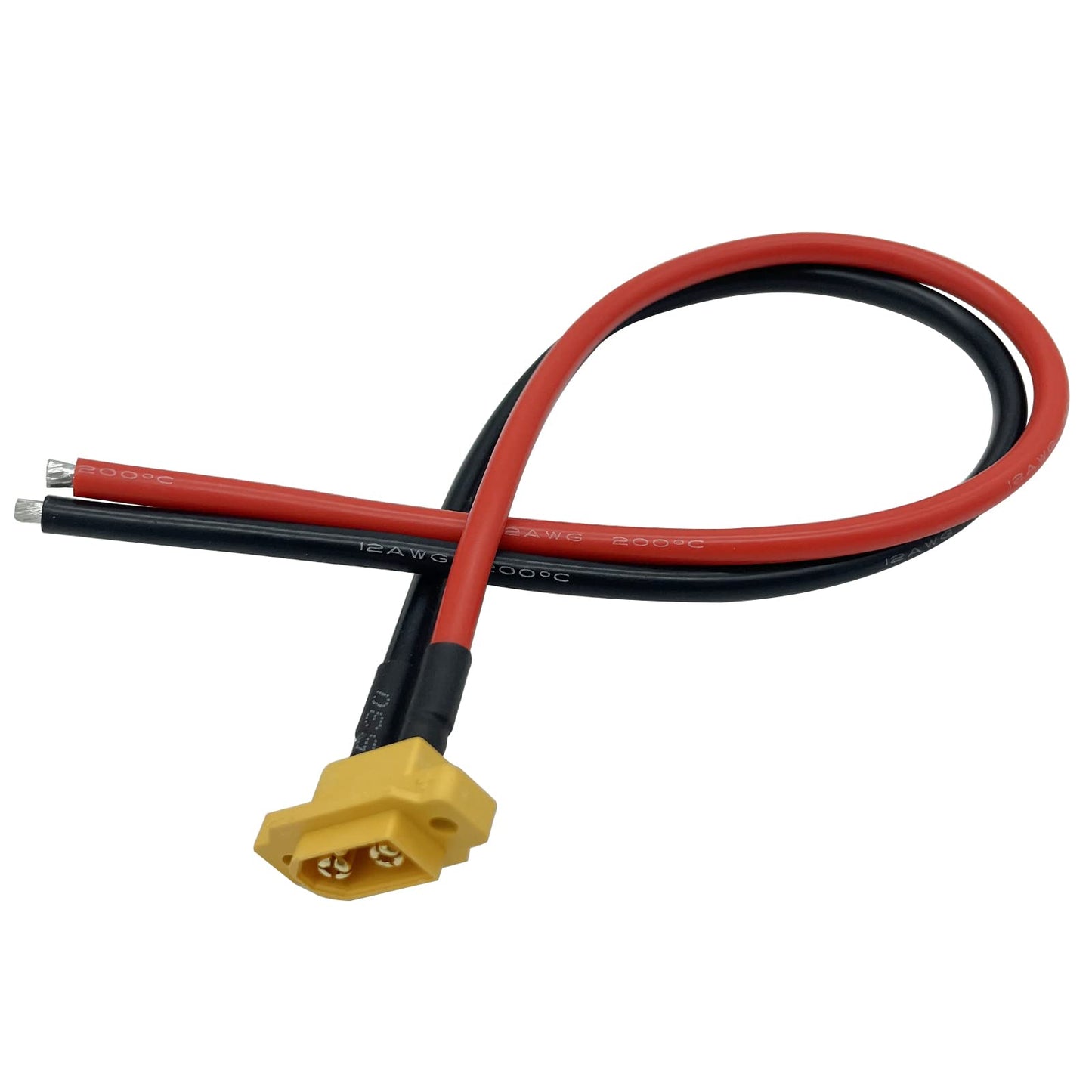2Pcs Amass Xt60E-M Plug Male Battery Connector Mountable Pigtail Cable,Xt60 Panel Mount Connector With 30Cm Cable For Rc Lipo Ba