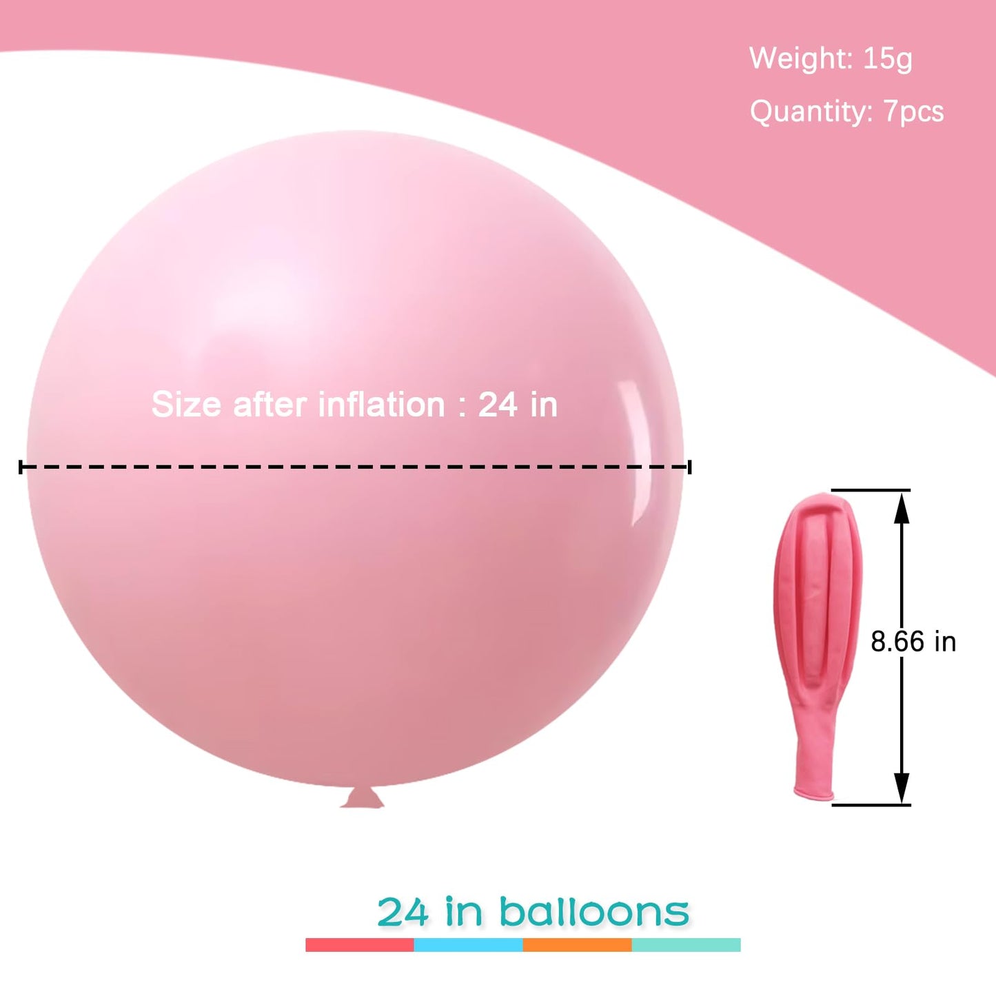 24 Inch Big Round Balloons 7Pcs Thick Giant Balloons For Photo Shoot Wedding Baby Shower Birthday Party Decorations(Dark Green)