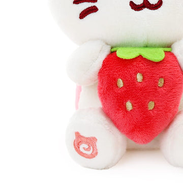 Anirollz Stuffed Animal Plush Toy – 6' Small Sitting Plush Doll Soft, Squishy, Warm, Cute, Comfort, Safe Birthday Kitty Cat Character With Strawberry Kittiroll