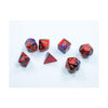 Purple And Red Gemini Mini Dice With Gold Colored Numbers 10Mm (3/8In) Set Of 7 Chessex