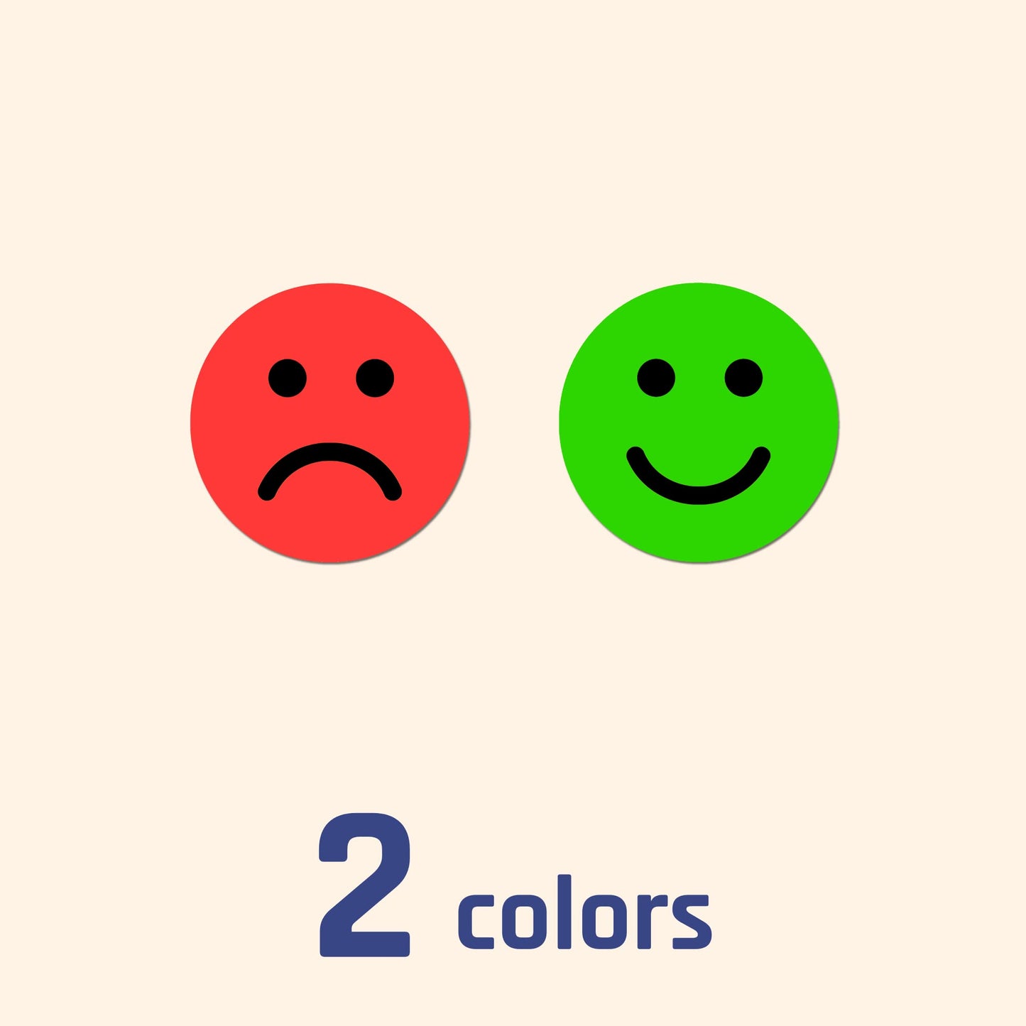 TownStix 600 Pack Happy/Sad Smile Face Behavior Stickers - Red/Green, Paper, Model 2