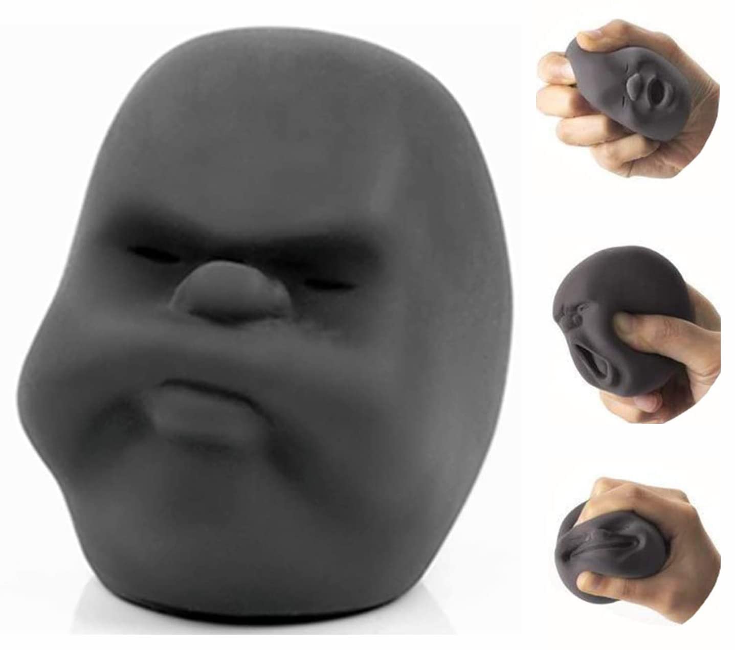 Moinin Squishy Fidget Stress Relief Toy - Human Face Design, TPR Material, White/Black, Perfect for Kids & Adults, Great Gift Idea