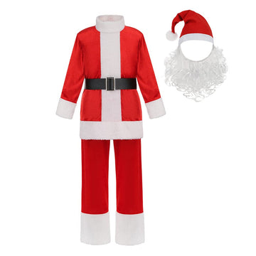 Yolsun Deluxe Kids Santa Claus Costume Green Monster Christmas Costume For Boys Girls X-Mas Party Dress Up