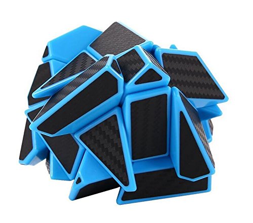 CuberSpeed Ghost 3x3 Speed Cube - Blue, ABS Material, Model 0937A, Black Carbon Fiber Stickers