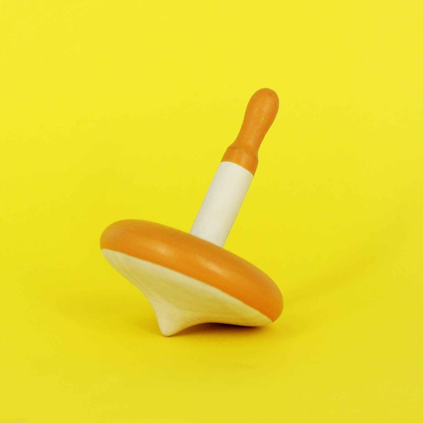 Shumee Organic Handmade Spinning Top 1 Pc/Set (Orange)|6 Cm| 100% Child Safe| Gyroscopes Toy| Fidget Spinner| Educational Toys|Montessori,Kindergarten Toys| Gift Toys For Kids/Toddlers