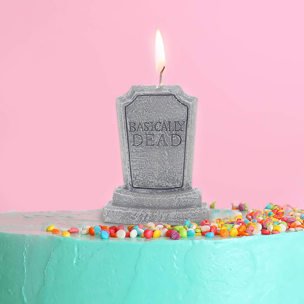 Gift Republic Basically Dead Tombstone Candle, Grey, one Size