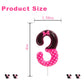 OGnomiFX Pink Black Birthday Candles for Girls, Number 3 Wax Cake Topper, Cartoon Themed Party Decor