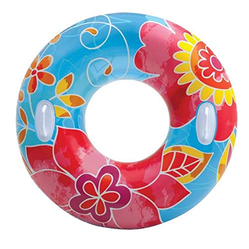 Intex Groovy Color Inflatable Flower Transparent Tube Raft (Set Of 2) | 58263Ep - Colors May Vary