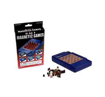 Pressman 6-In-1 Travel Magnetic Games - Turn A Knob And A New Game Appears Multi Color ,5'