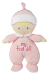 Ganz My First Doll Soft Plush Doll With Blonde Hair And Pink Outfit - I Rattle!